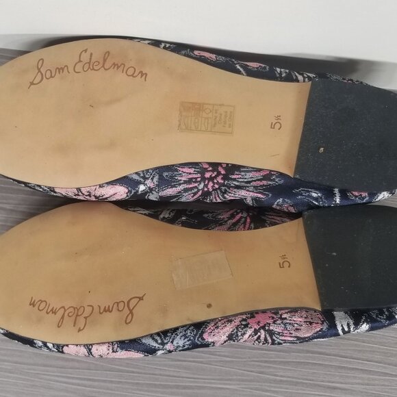 Sam Edelman Felicia Ballet Flats Floral Tapestry, Navy & Pink, Womens Size 5.5 M - Picture 11 of 12